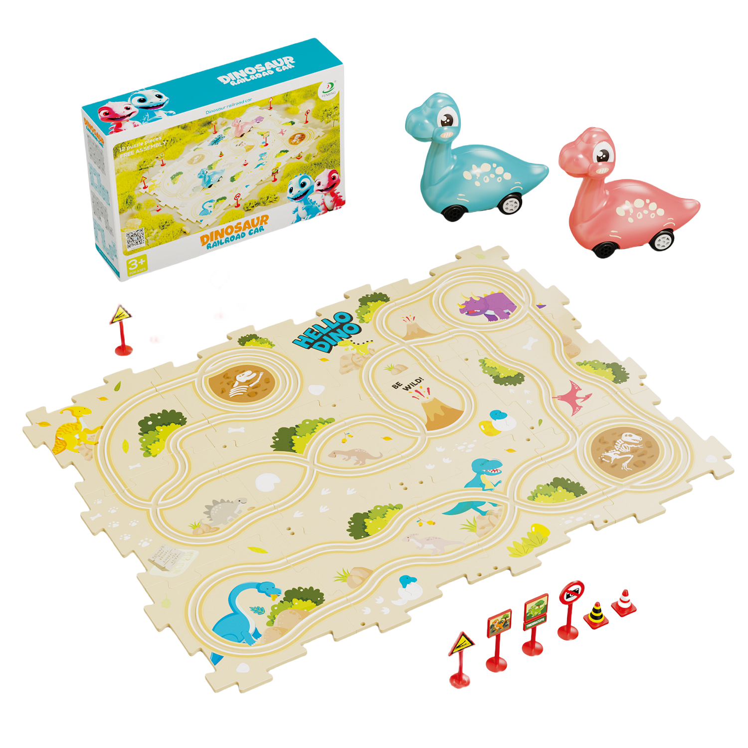 Dino Track Puzzle Set